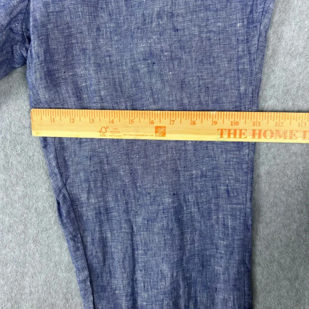 Tasso Elba pants men's 36x32 100 linen  summer resort luxury blue